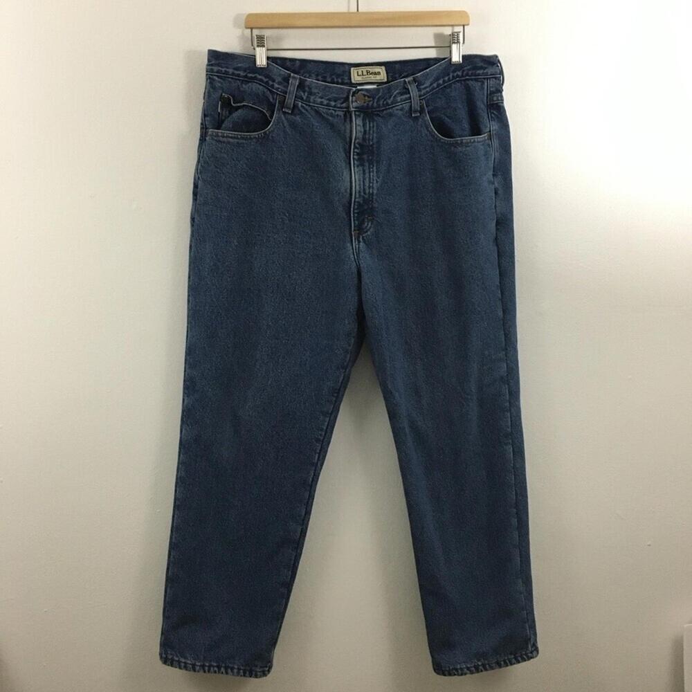 L.L Bean Men’s Flannel Lined Denim Jeans Size 40 x 29
